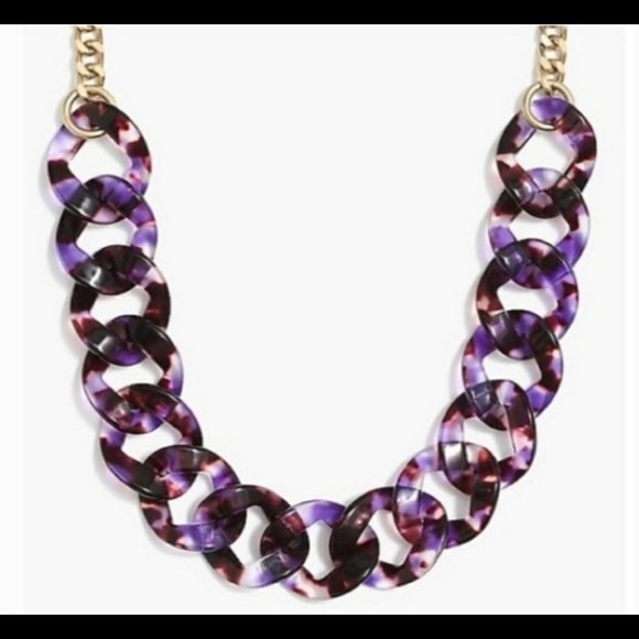 J. Crew Jewelry - J Crew new Purple Link Collar Necklace